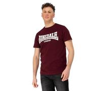 Lonsdale Camiseta Hombre, Estilo Normal, de Corte Recto, FULWOOD, Color Sangre/Crudo, Talla S