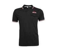 Lonsdale London Lynton Hombre Polo Negro 100% algodón Estrechos
