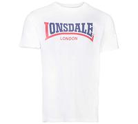 Lonsdale Camiseta Manga Corta Two Tone, Bianco, X-Large