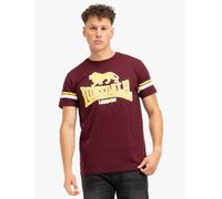 Lonsdale Methley Camiseta, Oxblood/Amarillo/Blanco, M Hombres