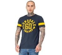 Lonsdale Camiseta para Hombre Askerswell, Azul Marino/Amarillo, 3XL