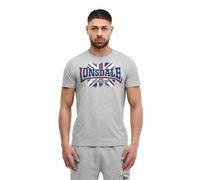 Lonsdale Camiseta para Hombre de Ajuste Normal RAMSHAW, Marl Grey/Oxblood/Dark Navy, S