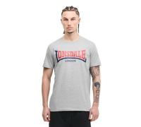 Lonsdale Camiseta para Hombre de Ajuste Normal Two Tone, Marl Grey/Navy/Red, 3XL