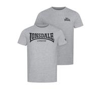 LONSDALE Camiseta 'Piddinghoe' gris moteado / negro L gris moteado / negro