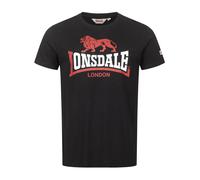Lonsdale Lion Two Tone Camiseta, Negro, Rojo y Blanco, XL Hombres