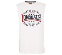 Lonsdale London St.Agnes - Camiseta de Tirantes para Hombre, Hombre, Camiseta sin Mangas de Corte Ajustado, 114758, Blanco, Small