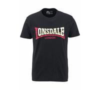 LONSDALE Camiseta 'Two Tone' beige claro / rojo cereza / negro XXL beige claro / rojo cereza / negro