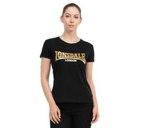 Lonsdale Cartmel Camiseta, Negro/Dorado, M Mujeres