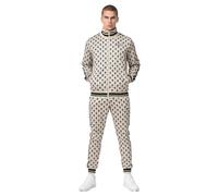 Lonsdale Chándal Boswall para hombre, negro/blanco, XL