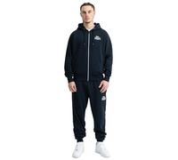 Lonsdale Chándal para hombre con capucha, ajuste normal, color azul marino oscuro/blanco, XXL