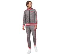 Lonsdale Chándal para hombre, corte estrecho, GLATRIGILL, blanco, negro, rojo, S 117343