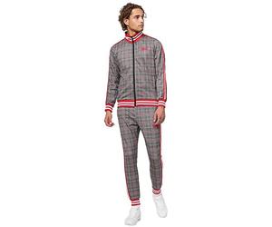 Lonsdale Chándal para hombre, corte estrecho, GLATRIGILL, blanco, negro, rojo, S 117343