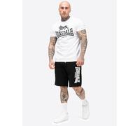 Lonsdale Conjunto de Camiseta y Pantalones Cortos para Hombre, Ajuste Normal, Color Blanco/Negro, XL