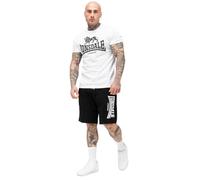 Lonsdale Conjunto de Camiseta y Pantalones Cortos para Hombre, Ajuste Normal, Color Blanco/Negro, XXL