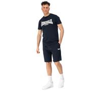 Lonsdale Conjunto de camiseta y pantalones cortos para hombre MOY ajuste normal, azul marino oscuro/blanco, M
