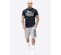 Lonsdale Conjunto de camiseta y pantalones cortos para hombre de ajuste normal MAIR, azul marino oscuro/gris marl, M