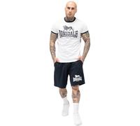 Lonsdale Conjunto de camiseta y pantalones cortos para hombre de ajuste normal MAIST, blanco/azul marino, M