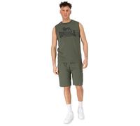 Lonsdale Conjunto de camiseta y pantalones cortos sin mangas para hombre, ajuste normal, ALLANTON, oliva/negro, XL