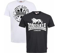 Lonsdale Camiseta Dildawn para hombre, blanco y negro, talla L