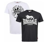 Lonsdale Dildawn Camiseta, Blanco y Negro, XXL para Hombre