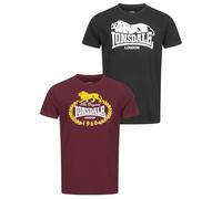 Lonsdale Ecclaw Camiseta DE Ocio, Black/Oxblood, 4XL para Hombre