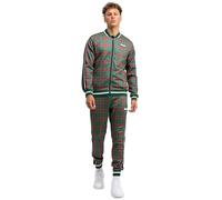 Lonsdale Edgware Tracksuit para hombre, Verde/rojo/negro/blanco, S