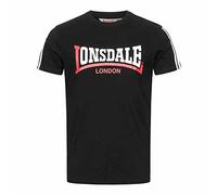 Lonsdale Elphin Camiseta DE Ocio, Negro/Blanco/Rojo, L para Hombre