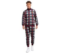 Lonsdale Enfield Chándal, Rojo/Azul Marino Oscuro/Crudo, M para Hombre