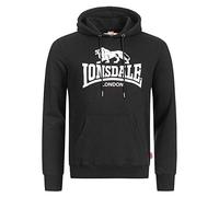 Lonsdale Fremington Sudadera con Capucha, Blanco/Negro, S para Hombre