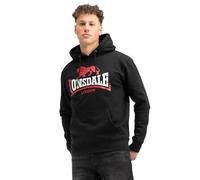 Lonsdale GULLADUFF Sudadera con capucha para hombre, negro/blanco/rojo, XL