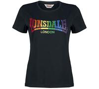 Lonsdale HAPPISBURGH Camiseta Negra de Manga Corta para Mujer