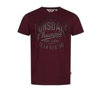 Lonsdale Harehills Camiseta, Oxblood/Black, L para Hombre