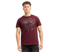 Lonsdale Harehills Camiseta, Oxblood/Black, M para Hombre