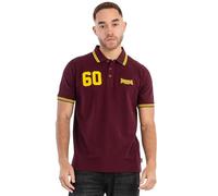 Lonsdale Hellister Polo, Oxblood/Yellow, S Hombres, 117545