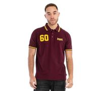 Lonsdale Hellister Polo, Oxblood/Yellow, XXXL Hombres, 117545