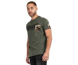 Lonsdale Huxter T-Shrit, Oliva/Negro, S Hombres, 117522
