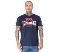 Lonsdale Lion Two Tone Camiseta, Azul Marino/Rojo/Blanco, XL Hombres