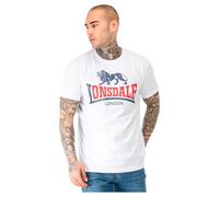 Lonsdale Lion Two Tone Camiseta, Blanco/Azul Marino/Rojo, 3XL para Hombre