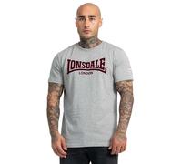 Lonsdale Ll008 One Tone Camiseta, Marl Grey/Oxblood, XL Hombres