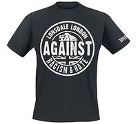 Lonsdale Against Racism Camiseta, Negro (Schwarz), Large (Talla del Fabricante: M) para Hombre