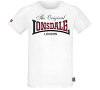 Lonsdale London Aldingham Hombre Camiseta Blanco XL 100% algodón Regular