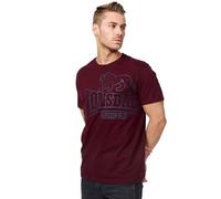 Lonsdale London Berny Hombre Camisa Manga Corta Rojo 100% algodón Estrechos