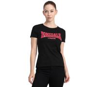 Lonsdale London CARTMEL Mujer Camiseta Negro Regular | 100 % algodón peinado, tacto suave, ajuste regular, cómoda camiseta de manga corta para viajes, gimnasio y uso diario