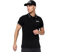 Lonsdale Polo Causton para hombre Negro 100% algodón Regular M