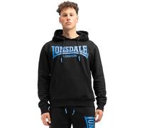 Lonsdale Sudadera Chatsworth – Negro y Azul – M para hombre