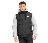 Lonsdale London Dowpot Hombre Chaqueta Universitaria jaspeado negro/gris