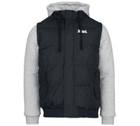 Lonsdale London Dowpot Hombre Chaqueta Universitaria jaspeado negro/gris XXL 100% poliéster