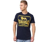 Lonsdale London Hounslow Hombre Camiseta Azul Oscuro 100% algodón Regular