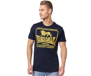 Lonsdale London Hounslow Hombre Camiseta Azul Oscuro 100% algodón Regular