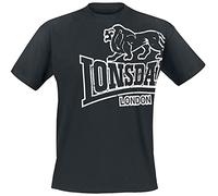 Lonsdale London Langsett Hombre Camiseta Negro XL 100% algodón Regular